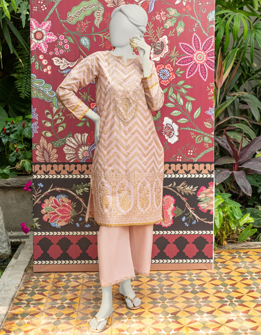Pink Lawn 2 Piece Stitched Dress | Jlawn-S-Jst-24-1608