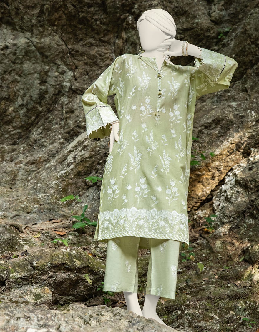 Light Green Lawn Unstitched 2 Piece Dress | Jlawn-S-Jst-24-1612