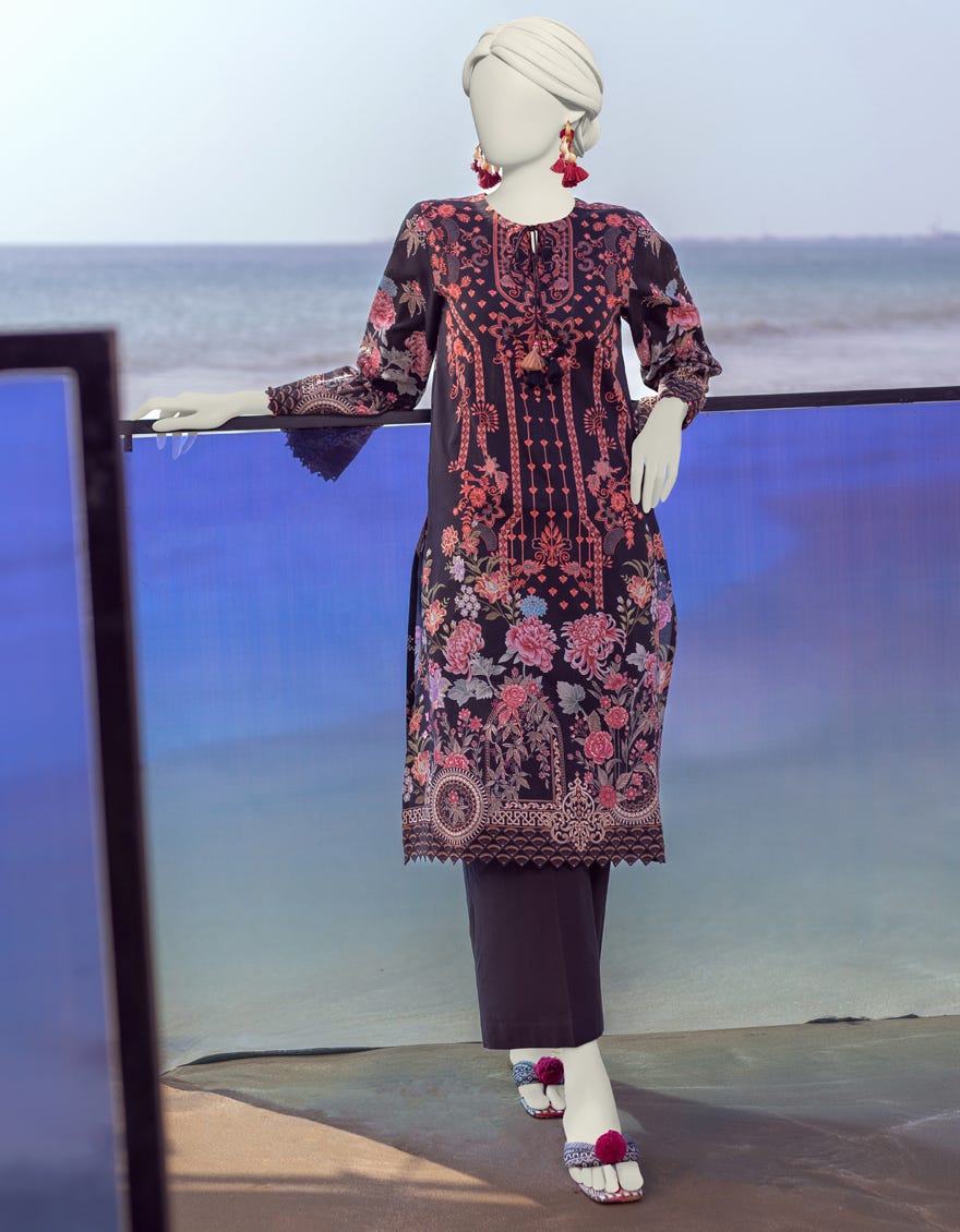 Black Lawn Unstitched 2 Piece Dress | Jlawn-S-Jst-24-1619