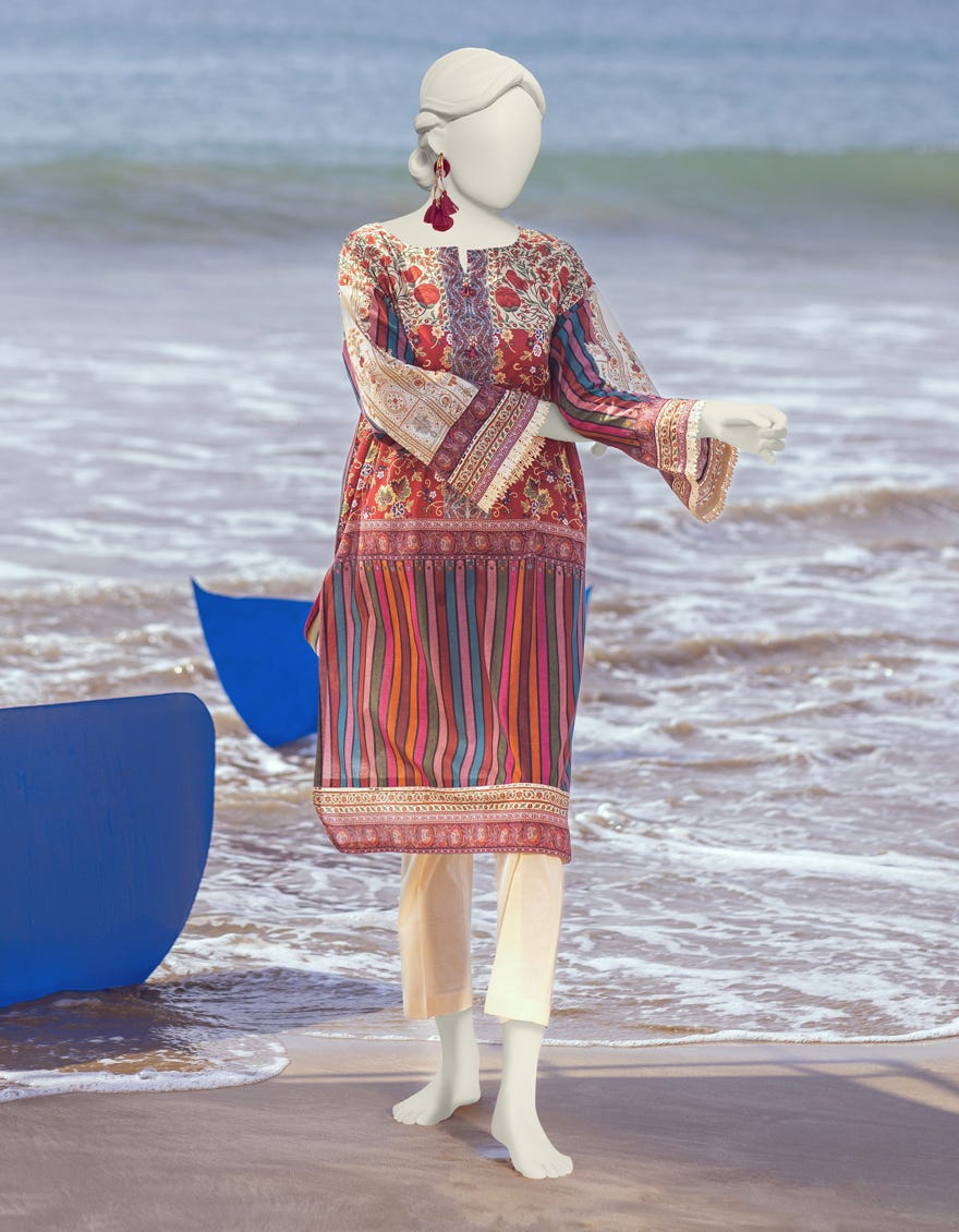 Red Lawn Unstitched 2 Piece Dress | Jlawn-S-Jst-24-1623