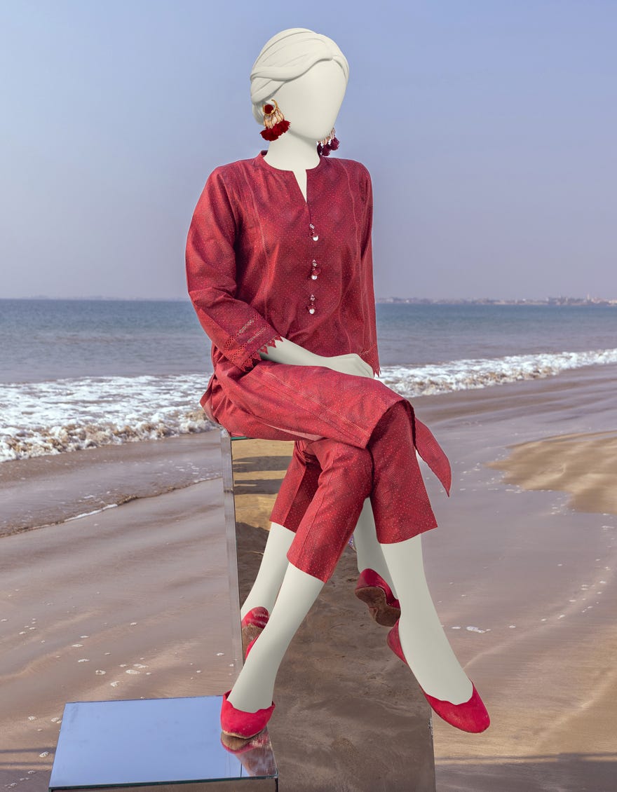 Maroon Lawn Unstitched 2 Piece Dress | Jlawn-S-Jst-24-1633