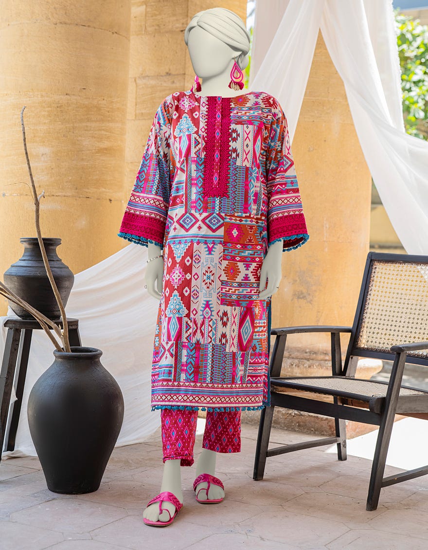 Orange Lawn 2 Piece Stitched Dress | Jlawn-S-Jst-24-1652