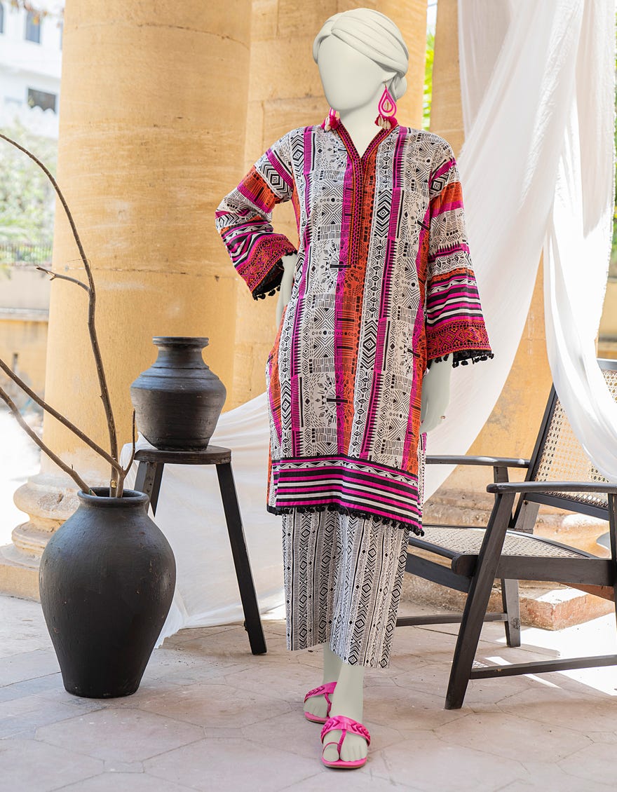Orange Lawn 2 Piece Stitched Dress | Jlawn-S-Jst-24-1653