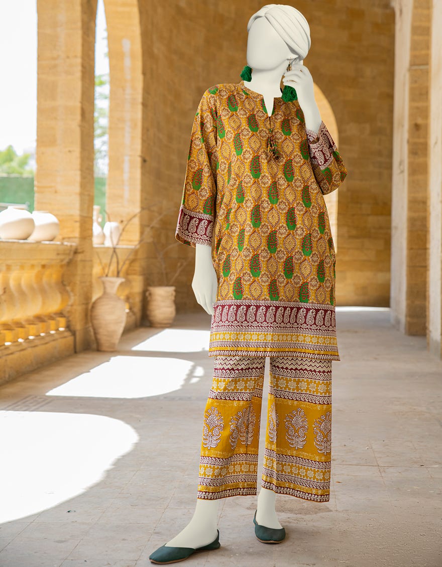 Mustard Lawn 2 Piece Stitched Dress | Jlawn-S-Jst-24-1657