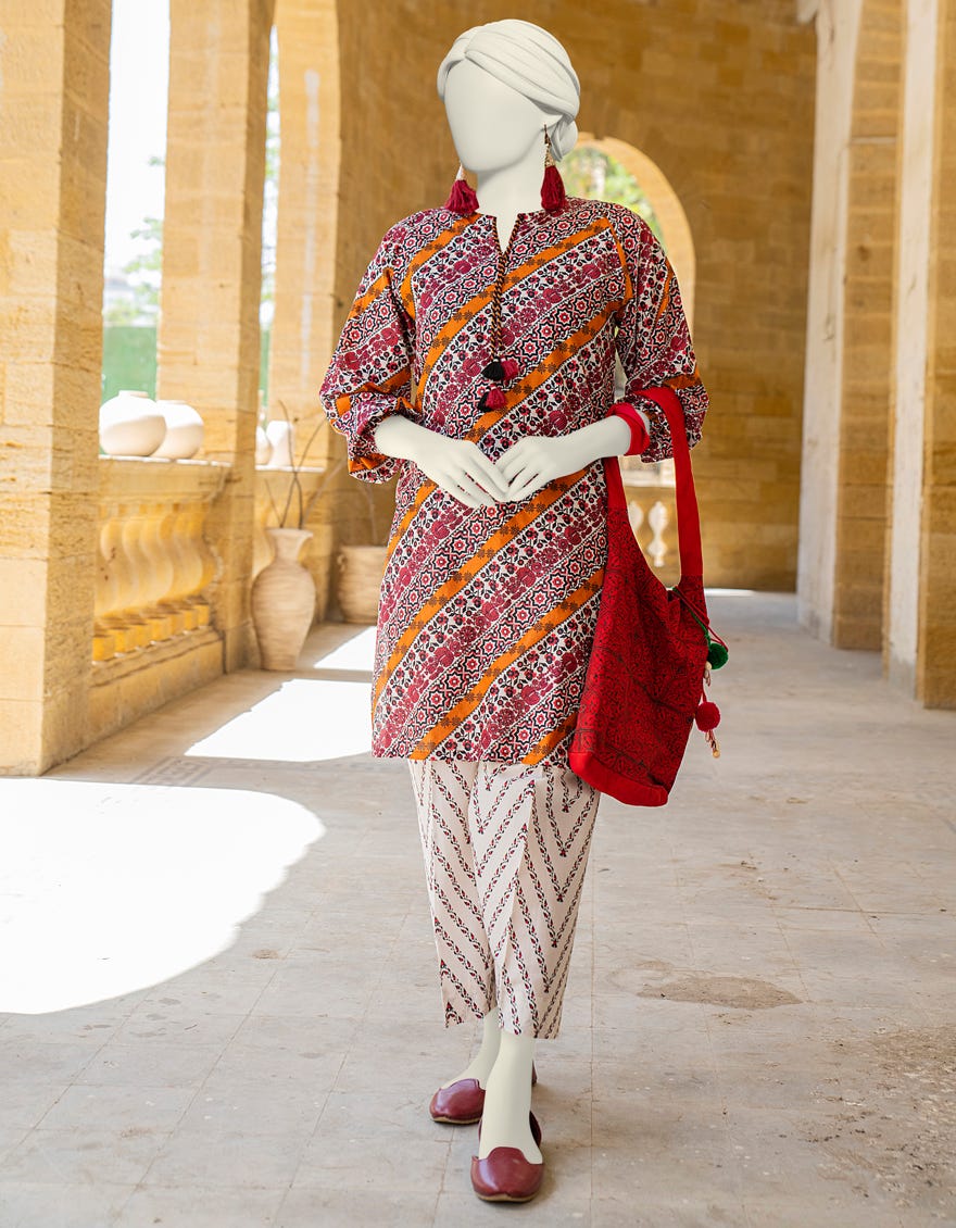 Multicolor Lawn 2 Piece Stitched Dress | Jlawn-S-Jst-24-1658