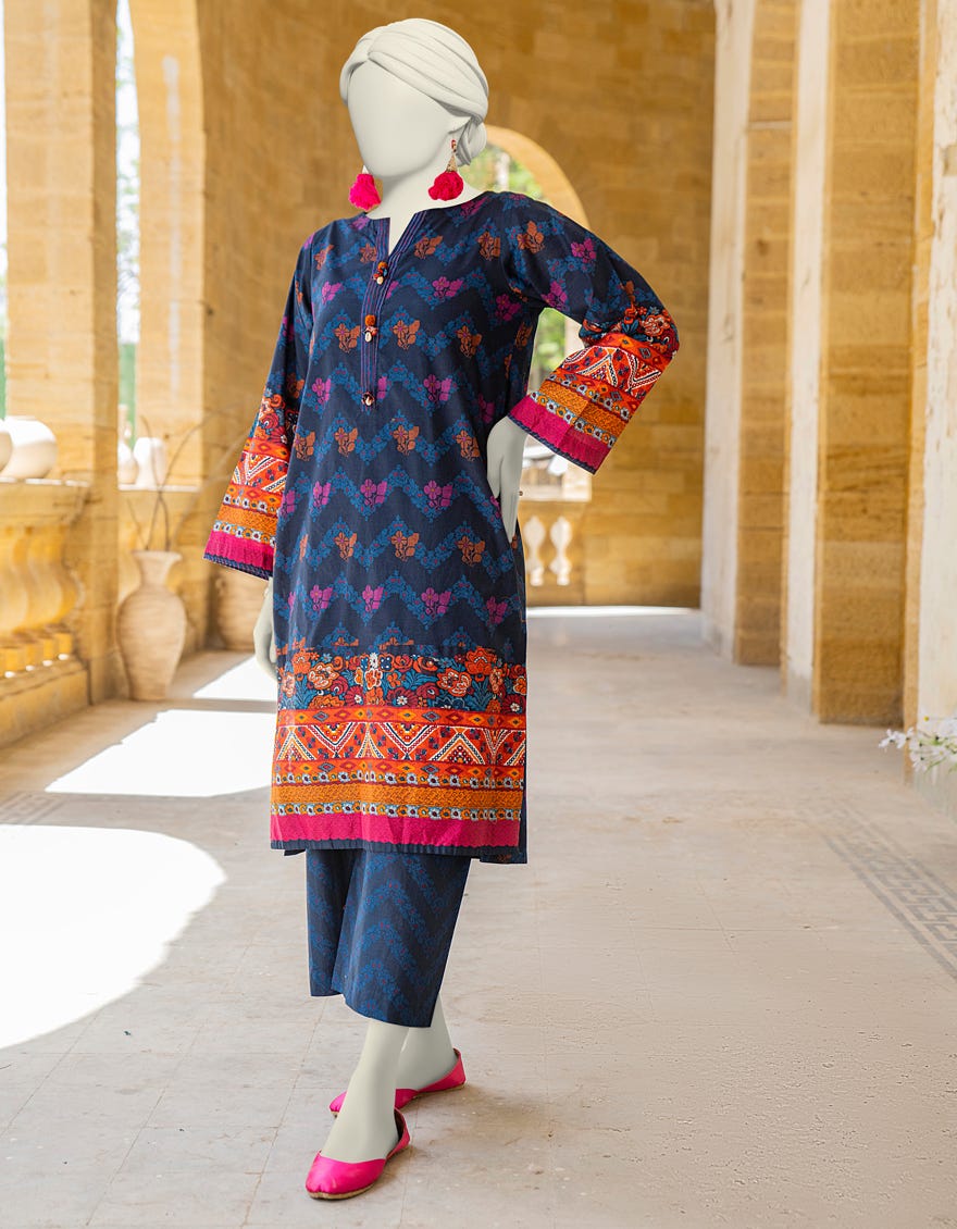 Blue Lawn 2 Piece Stitched Dress | Jlawn-S-Jst-24-1660