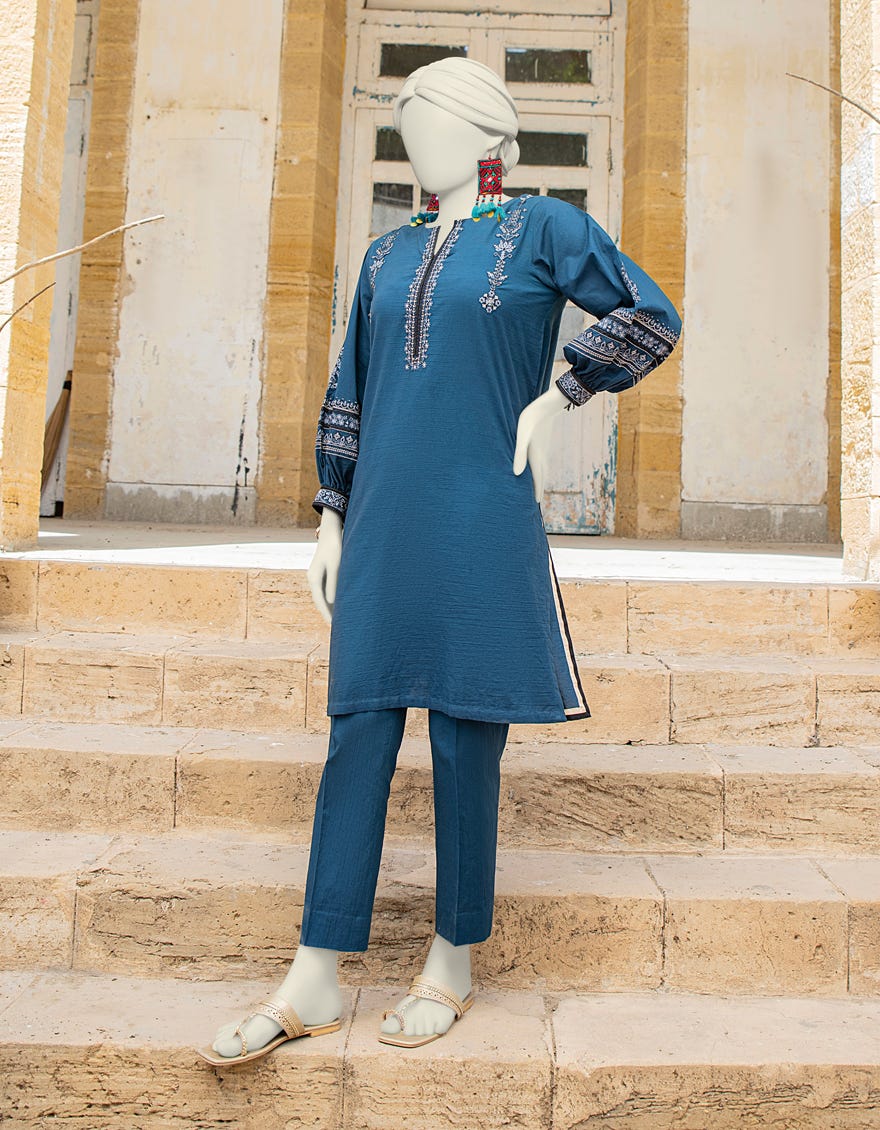 Blue Lawn 2 Piece Stitched Dress | Jlawn-S-Jst-24-1664
