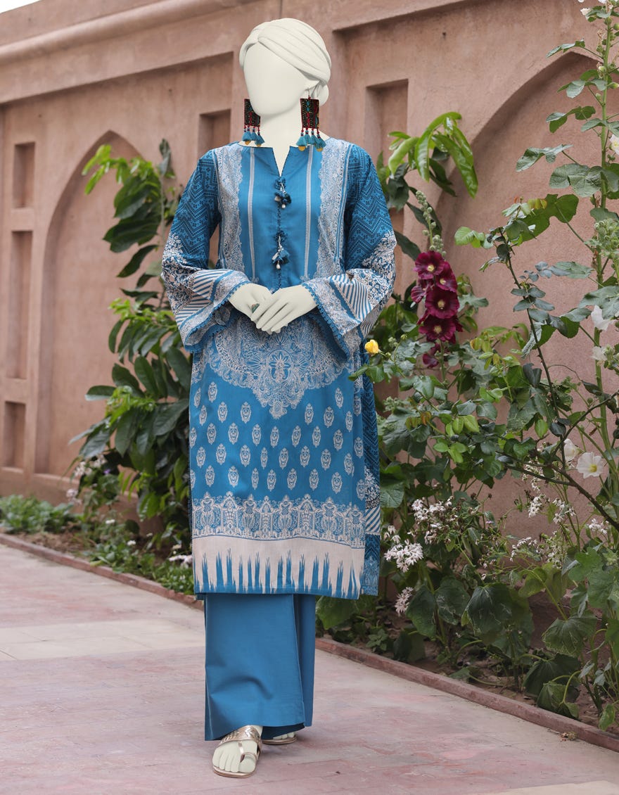 Teal Lawn Unstitched 2 Piece Dress | Jlawn-S-Jst-24-1676