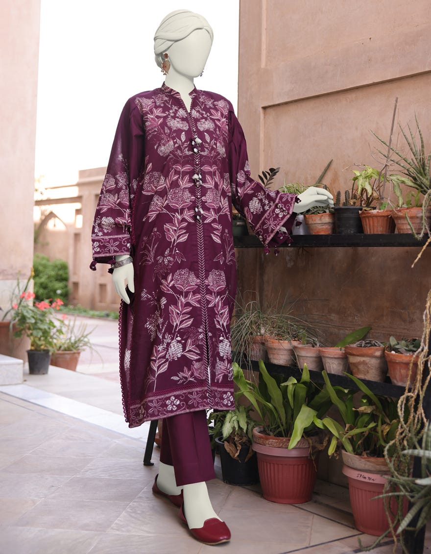 Magenta Lawn Unstitched 2 Piece Dress | Jlawn-S-Jst-24-1678