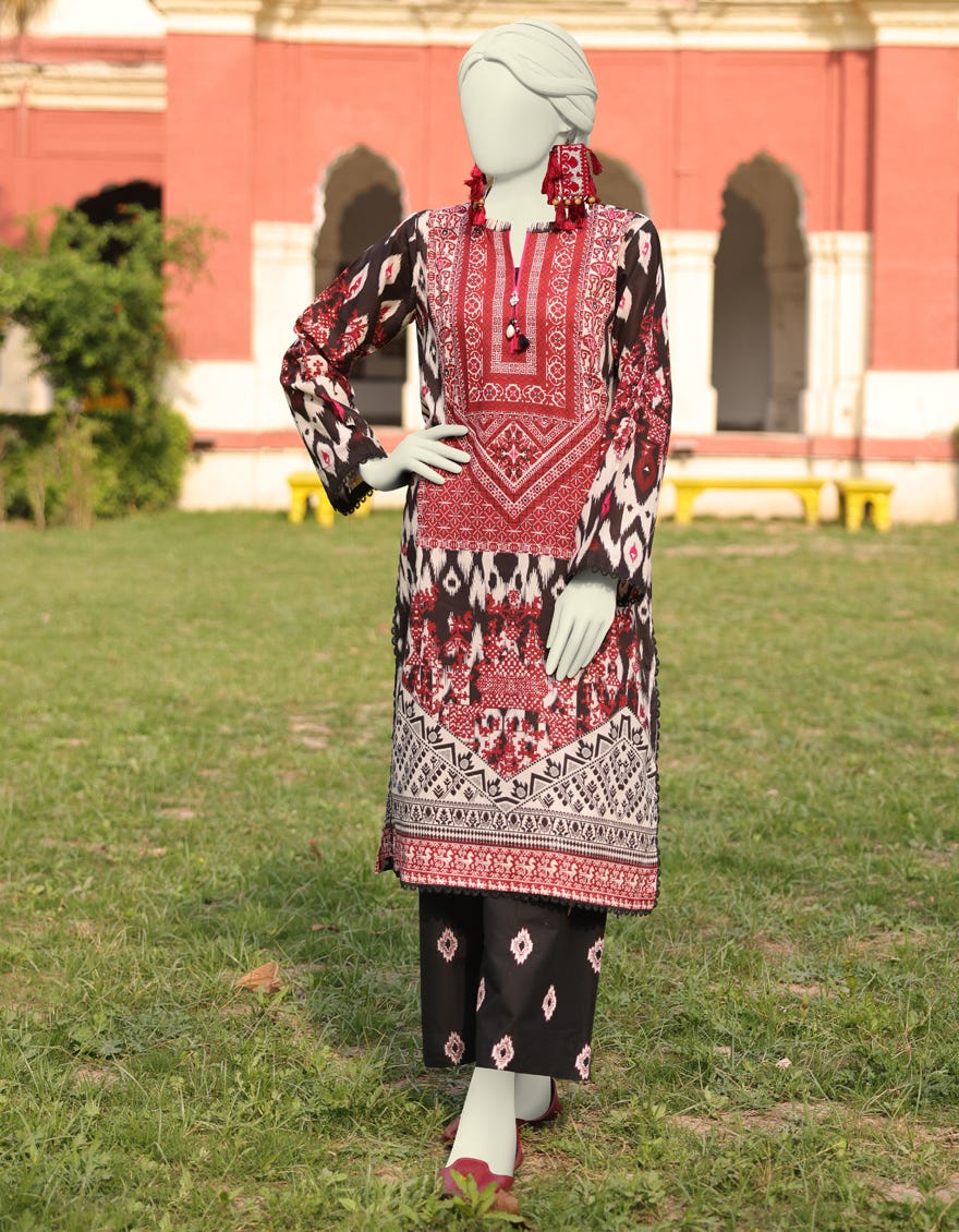 Black Lawn Unstitched 2 Piece Dress | Jlawn-S-Jst-24-1682