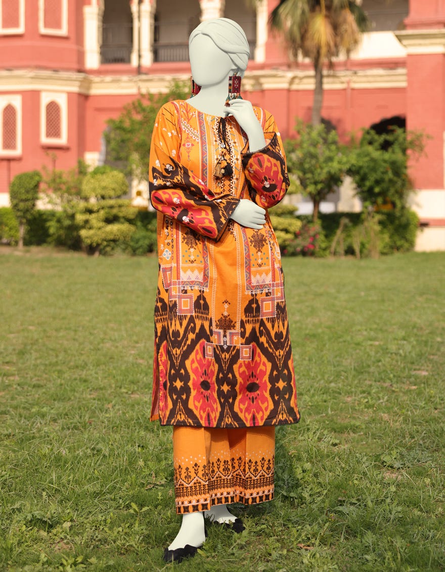 Mustard Lawn Unstitched 2 Piece Dress | Jlawn-S-Jst-24-1685