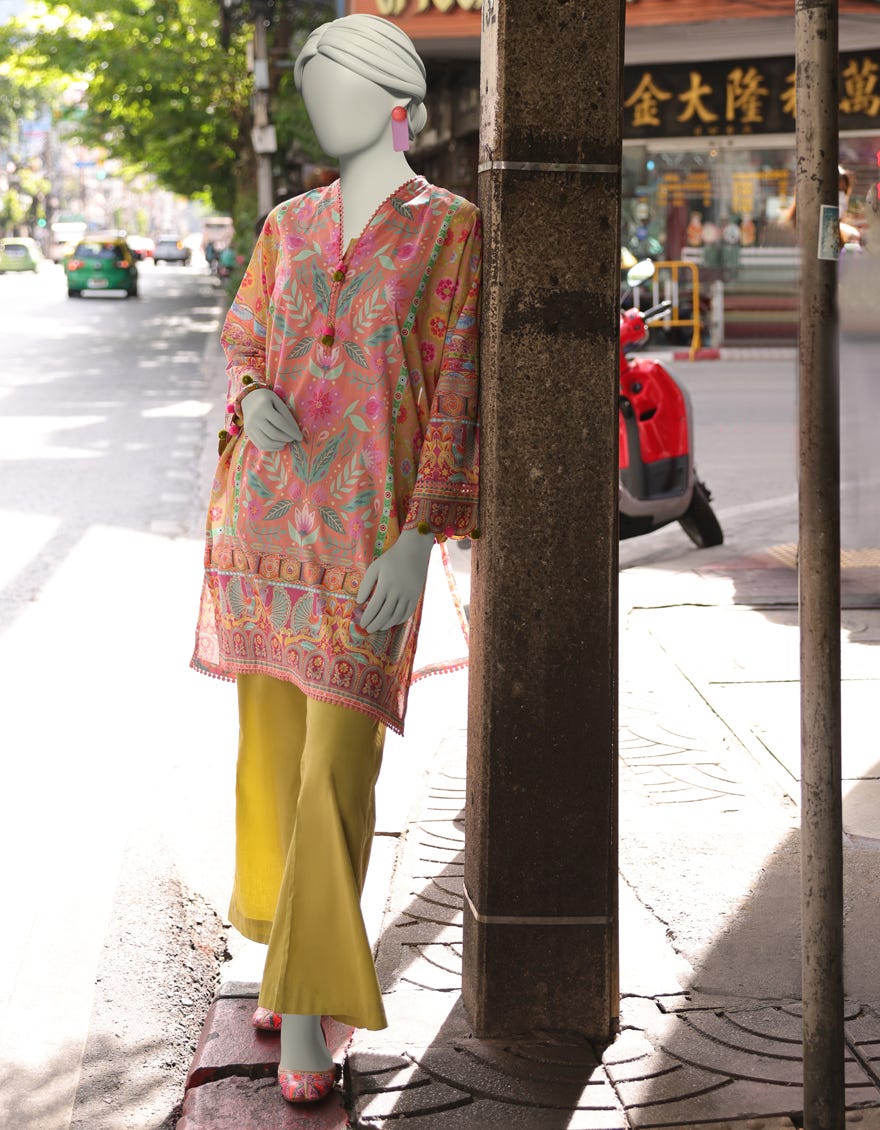 MULTICOLOR LAWN PRINTED UNSTITCHED 2PC | JLAWN-S-JST-25-2024