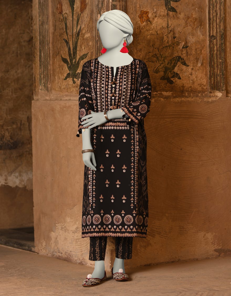 MULTICOLOR LAWN PRINTED UNSTITCHED 2PC | JLAWN-S-JST-25-2037