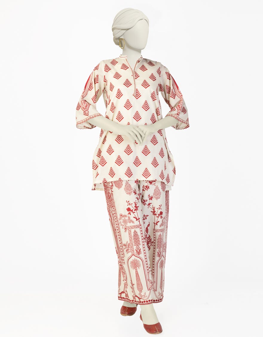OFF WHITE LAWN EMBROIDERED CO-ORD SET