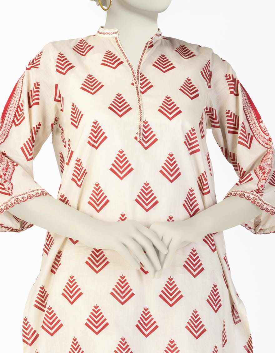 OFF WHITE LAWN EMBROIDERED CO-ORD SET