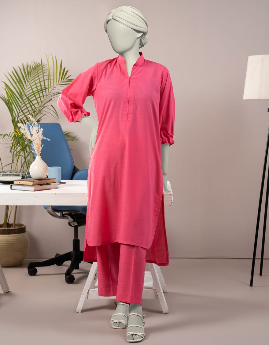 PINK SLUB DYED CO-ORD SET