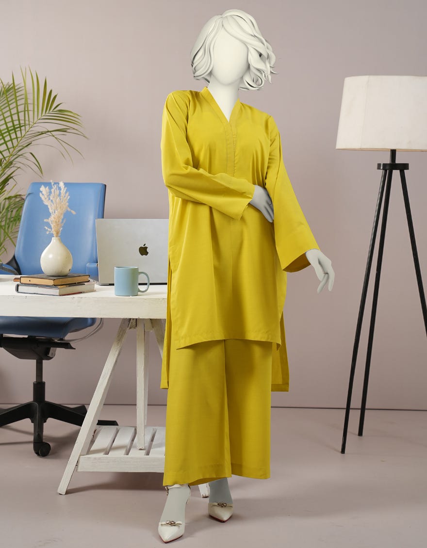 LEMON SLUB DYED CO-ORD SET