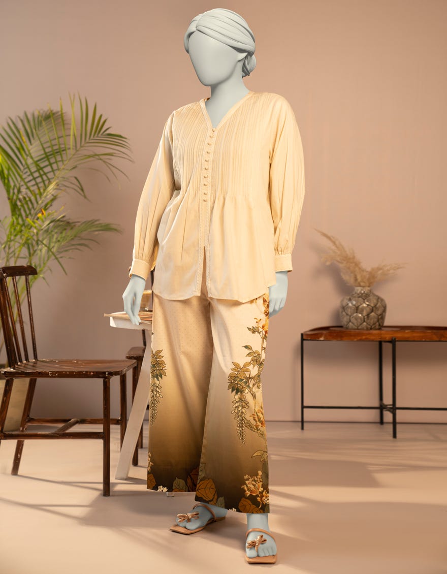 OFF WHITE DOBBY DYED CO-ORD SET