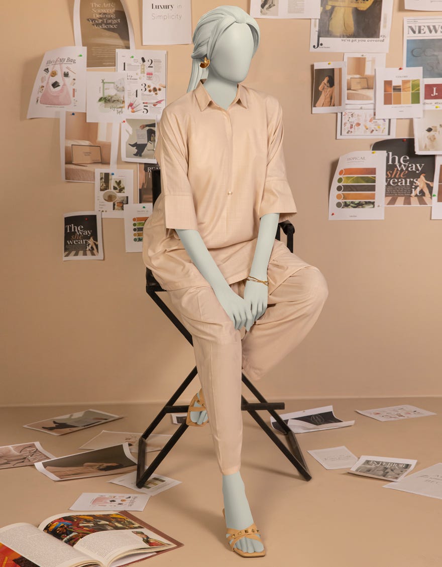 BEIGE SLUB DYED CO-ORD SET