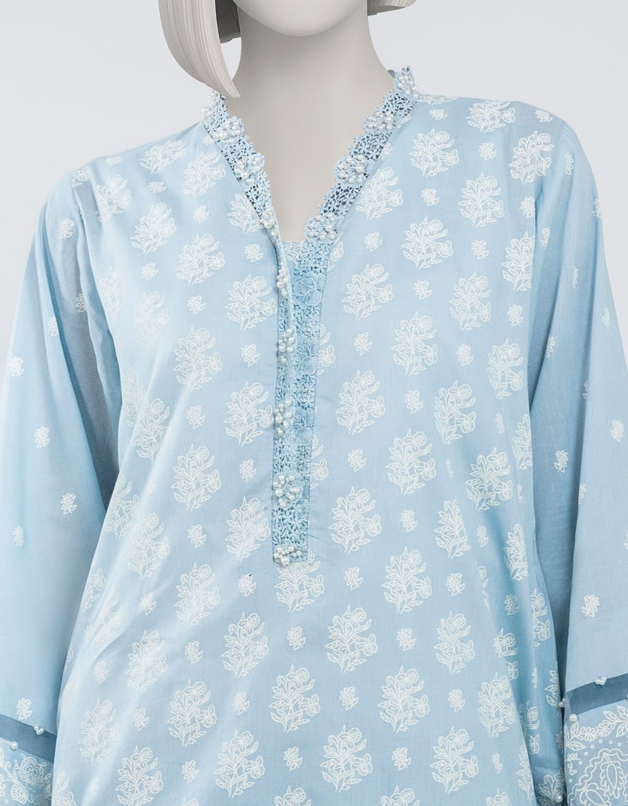 BLUE LAWN EMBROIDERED UNSTITCHED 2PC