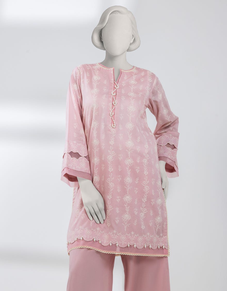 PINK LAWN EMBROIDERED UNSTITCHED 2PC
