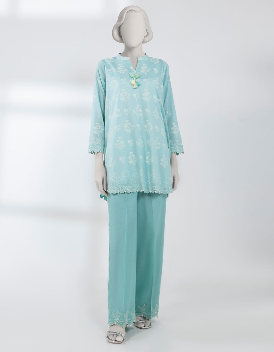 SEA GREEN LAWN EMBROIDERED UNSTITCHED 2PC