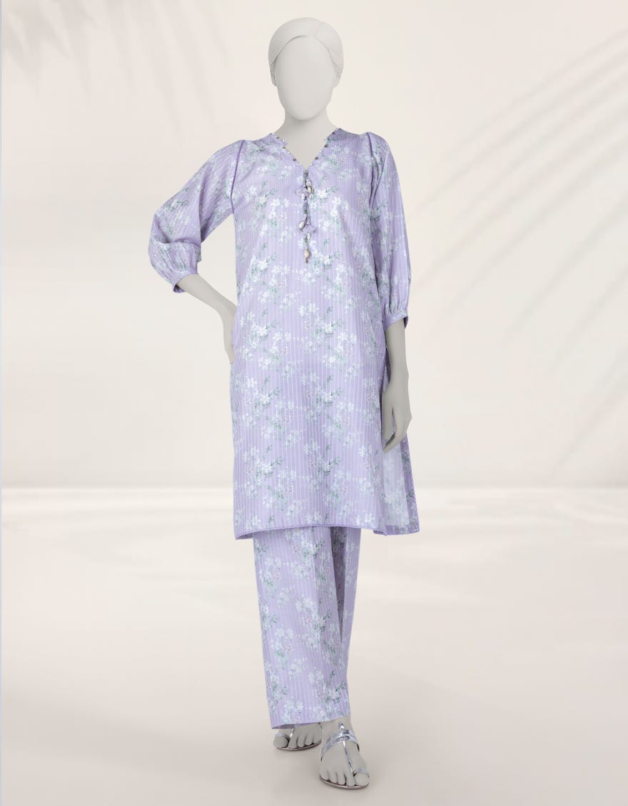 LILAC DIGITAL PRINTED DOBBY UNSTITCHED 2PC