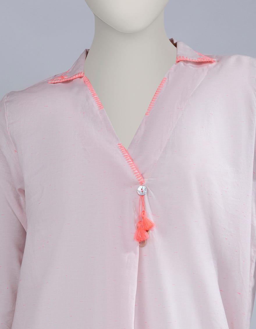 PINK COTTON TEXTURED CO-ORD SET