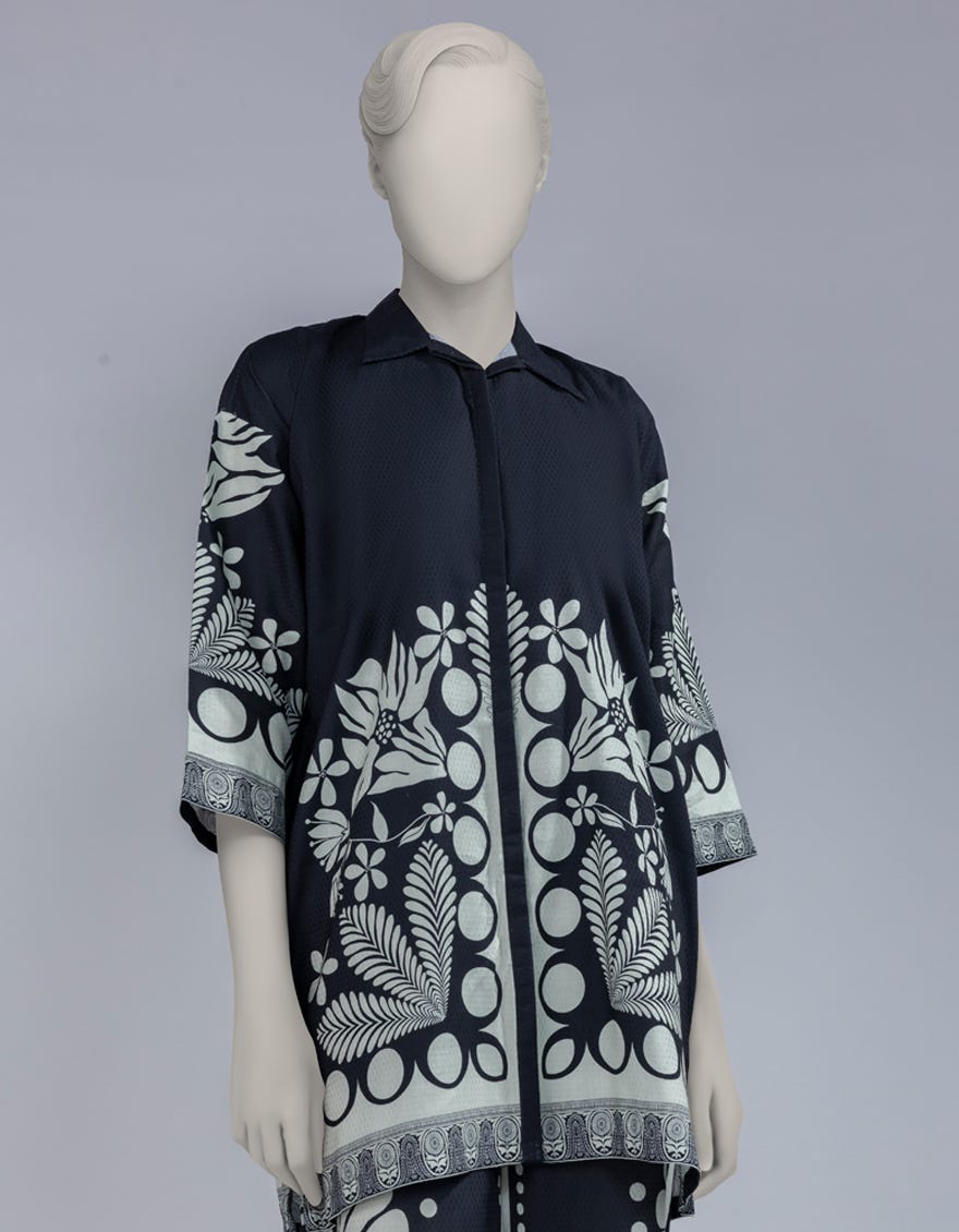 BLACK DOBBY DIGITAL PRINTED CO-ORD SET