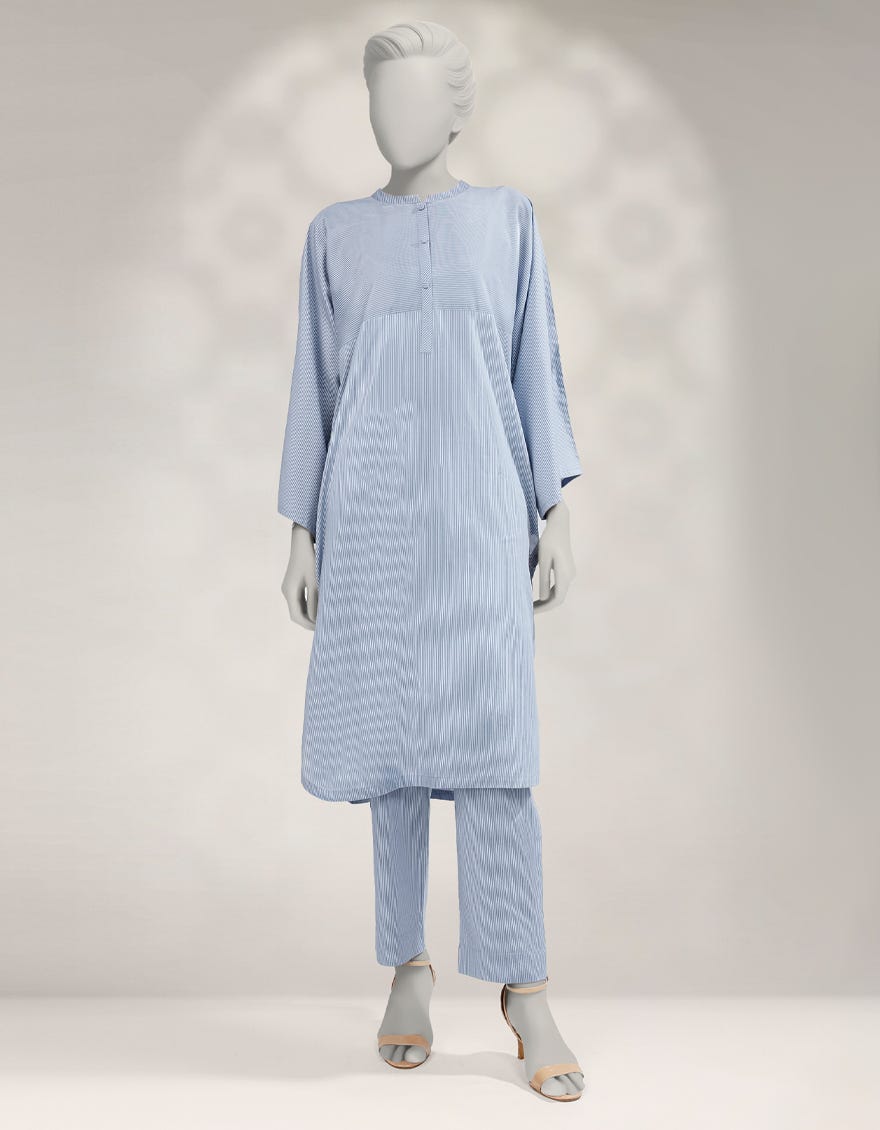 BLUE TEXTURED CO-ORD SET