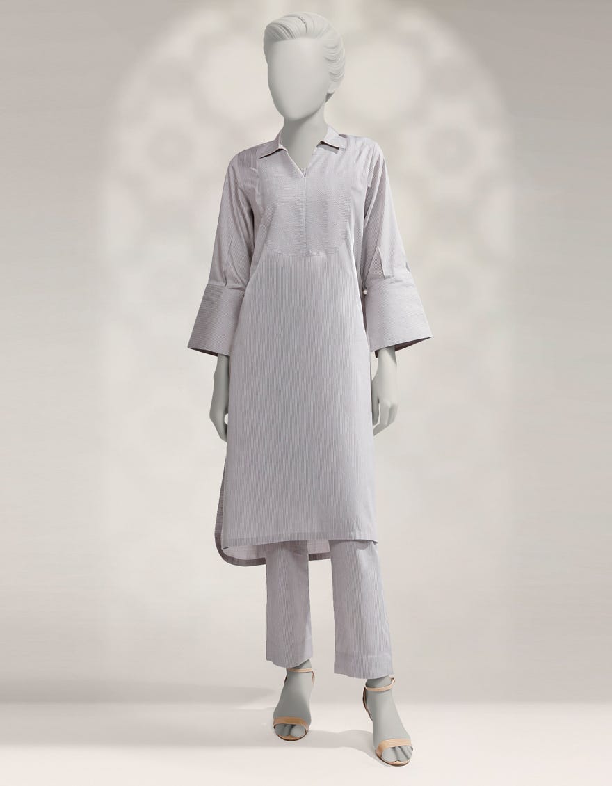 GREY TEXTURED CO-ORD SET