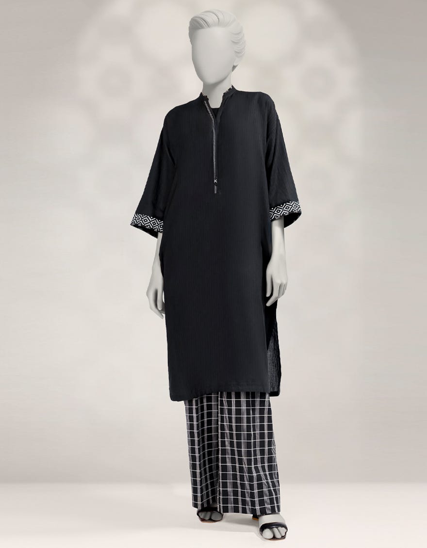 BLACK DOBBY DYED CO-ORD SET