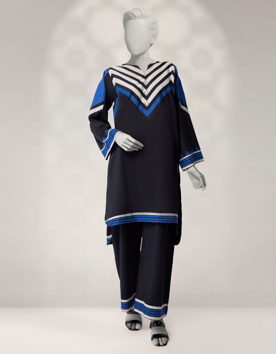 BLACK JACQUARD DYED CO-ORD SET