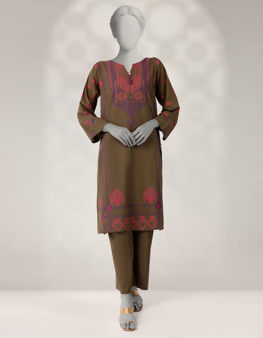 GREEN JACQUARD DYED CO-ORD SET