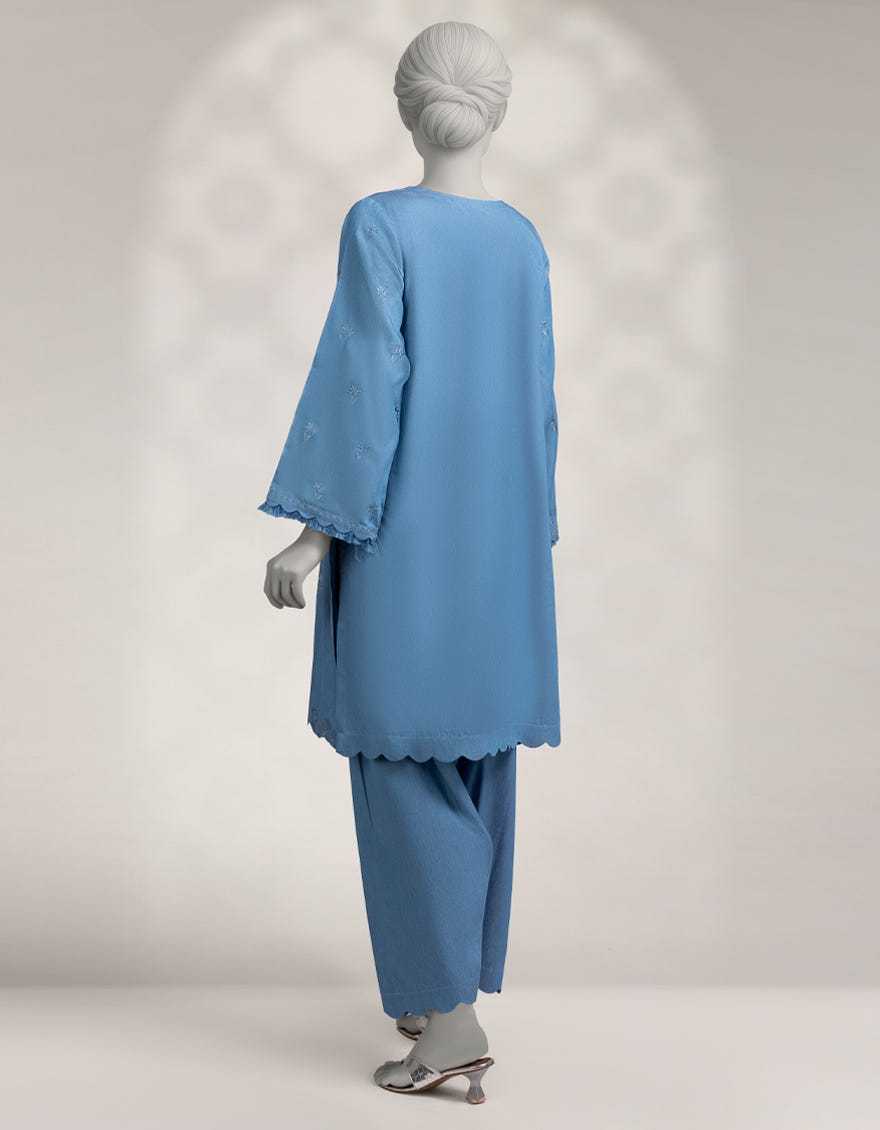 BLUE DENIM DYED CO-ORD SET