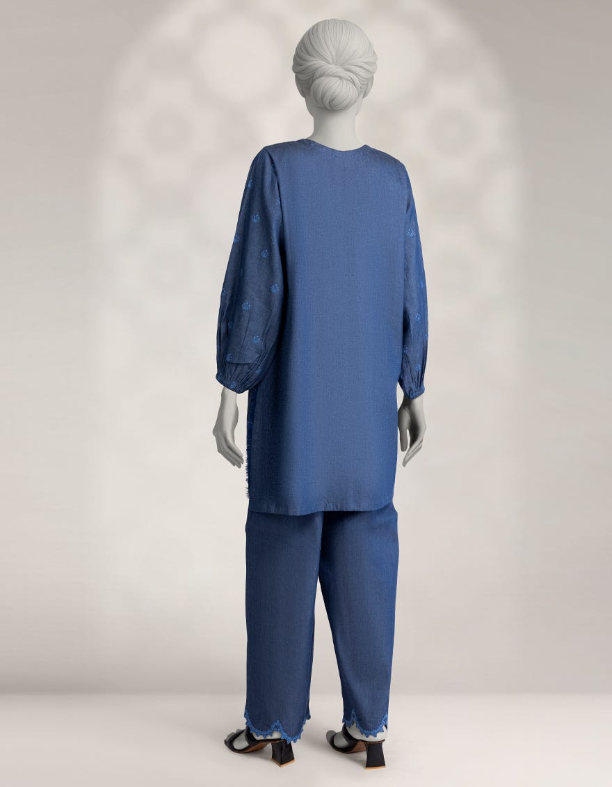 BLUE DENIM DYED CO-ORD SET