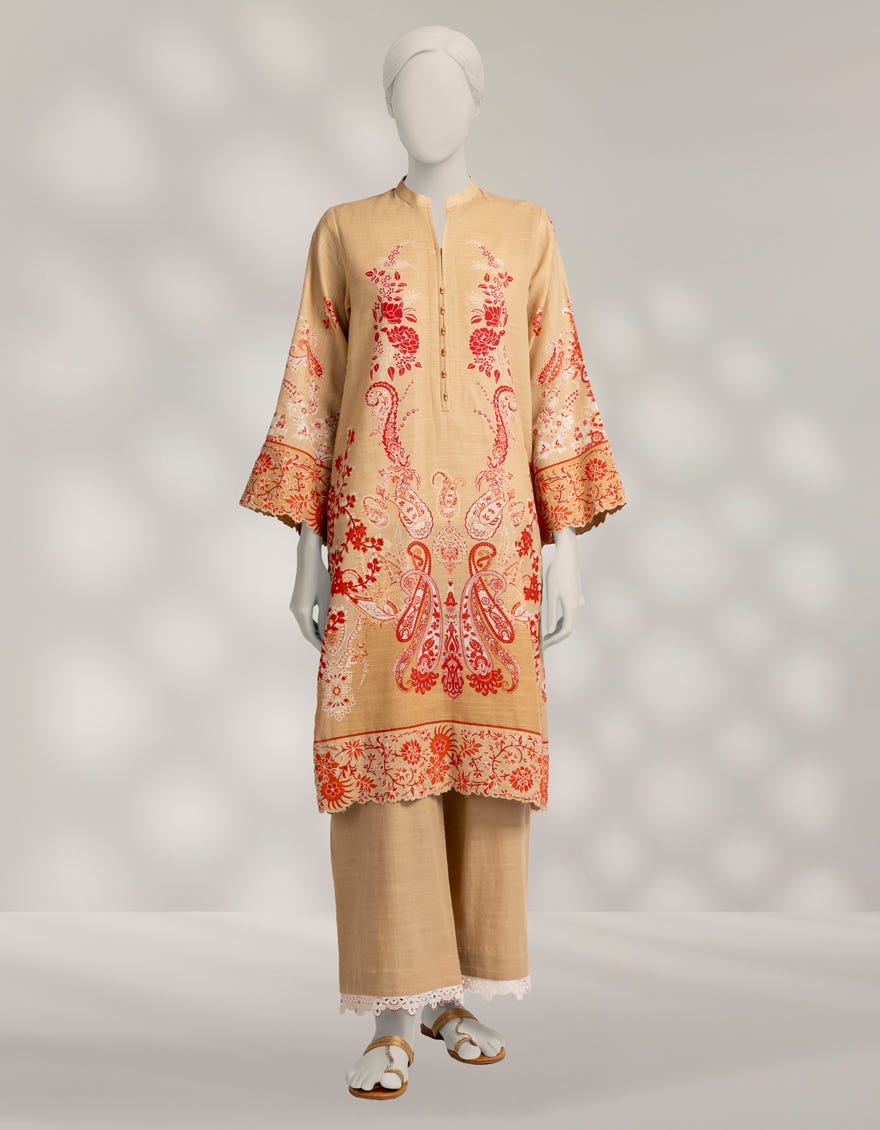 MULTICOLOR KHADDAR PRINTED UNSTITCHED 2PC