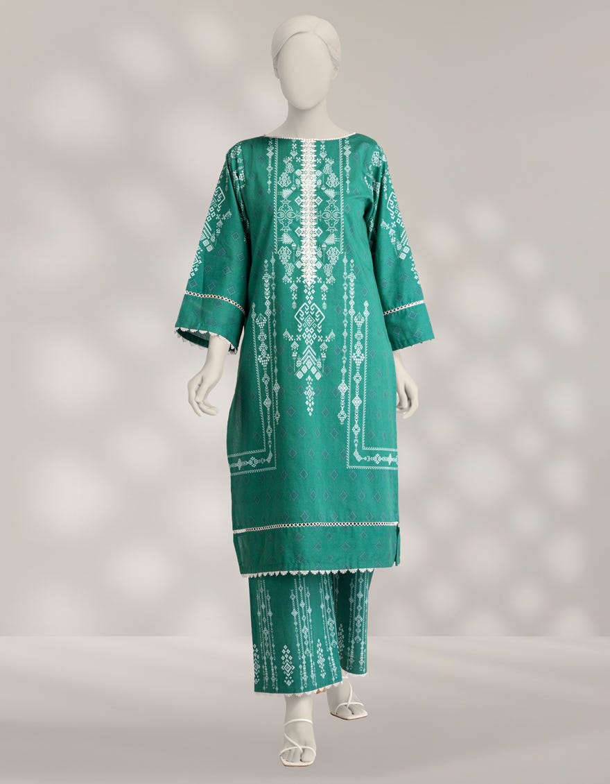MULTICOLOR CAMBRIC EMBROIDERED 2PC UNSTITCHED