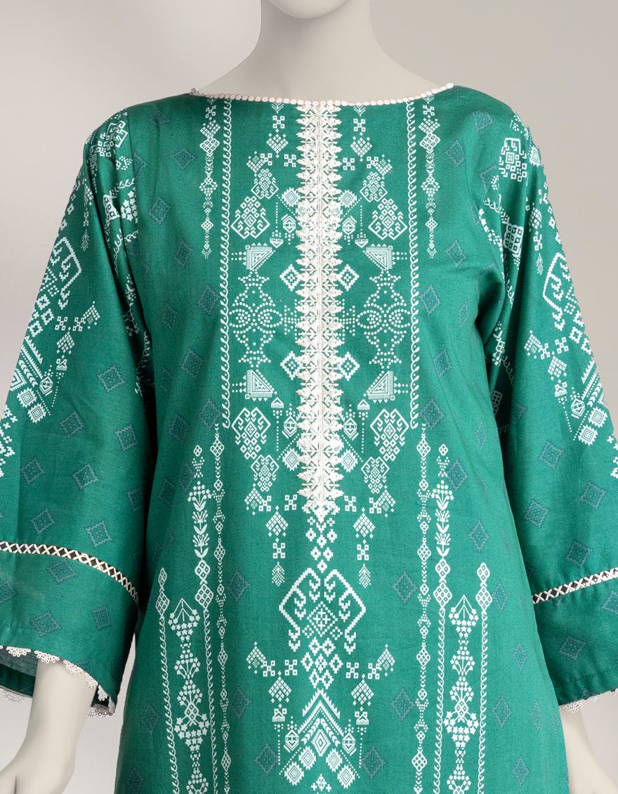 MULTICOLOR CAMBRIC EMBROIDERED 2PC UNSTITCHED