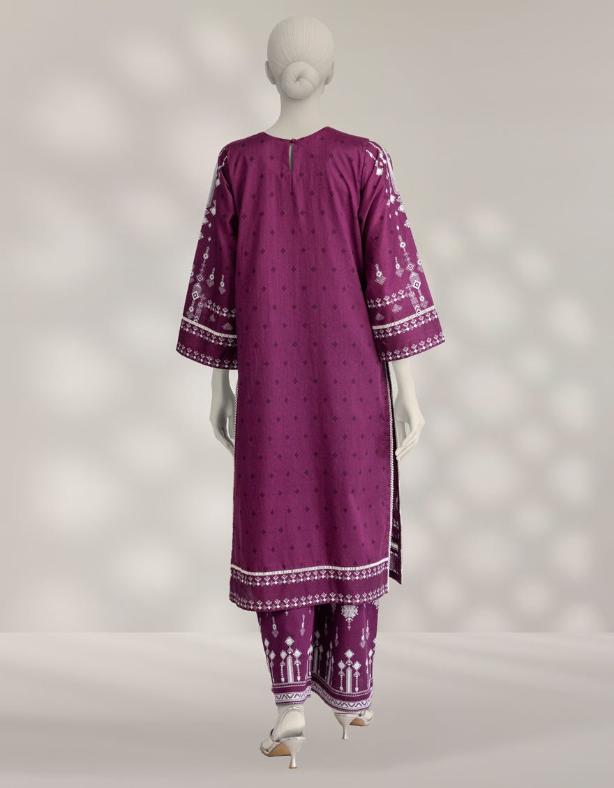 MULTICOLOR CAMBRIC EMBROIDERED 2PC UNSTITCHED
