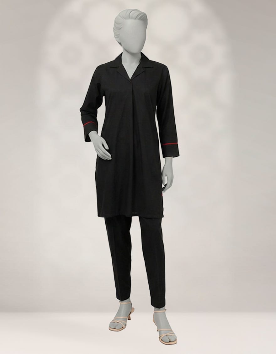 BLACK CAMBRIC DYED CO-ORD SET