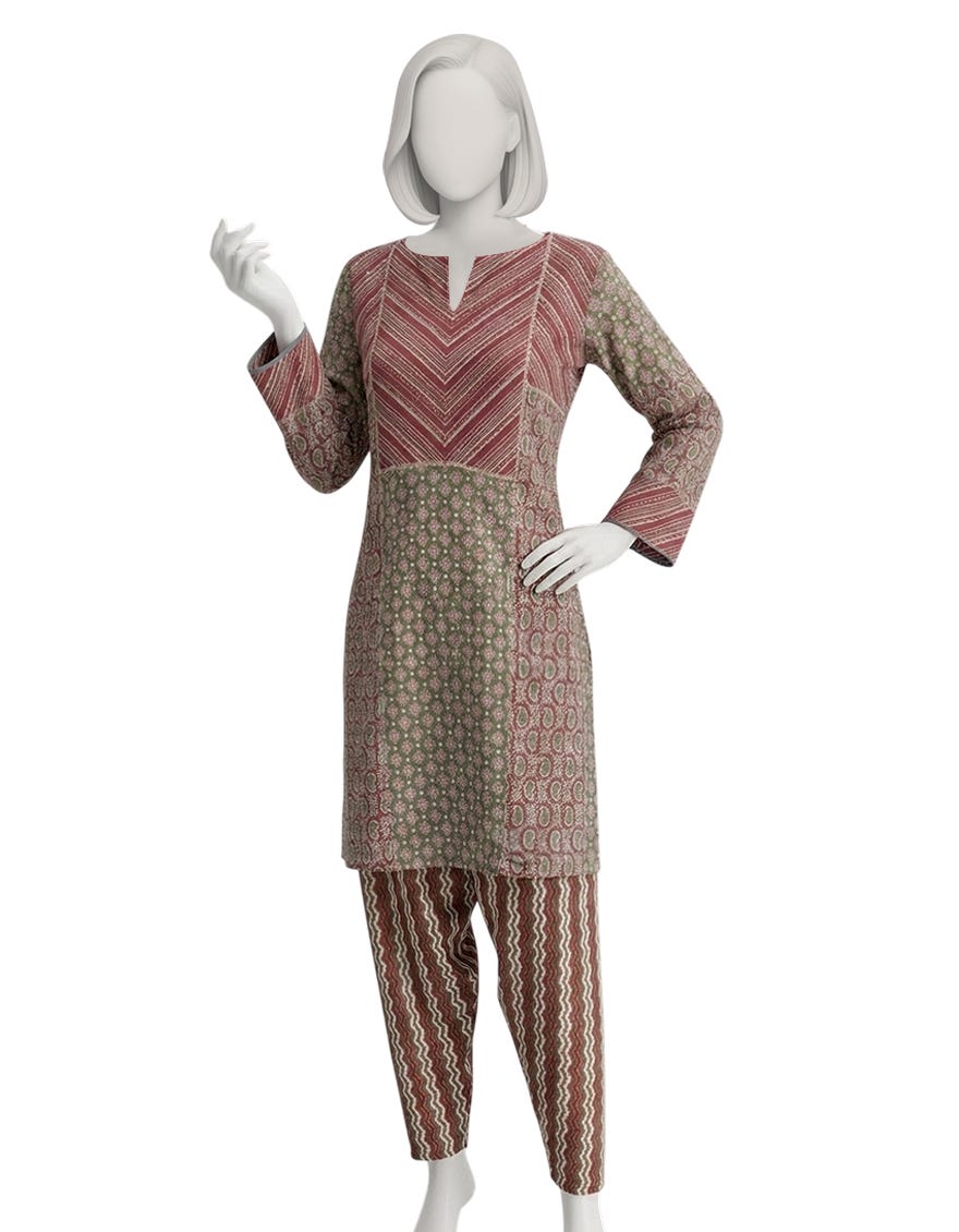 MULTICOLOR LAWN PRINTED CO-ORD SET