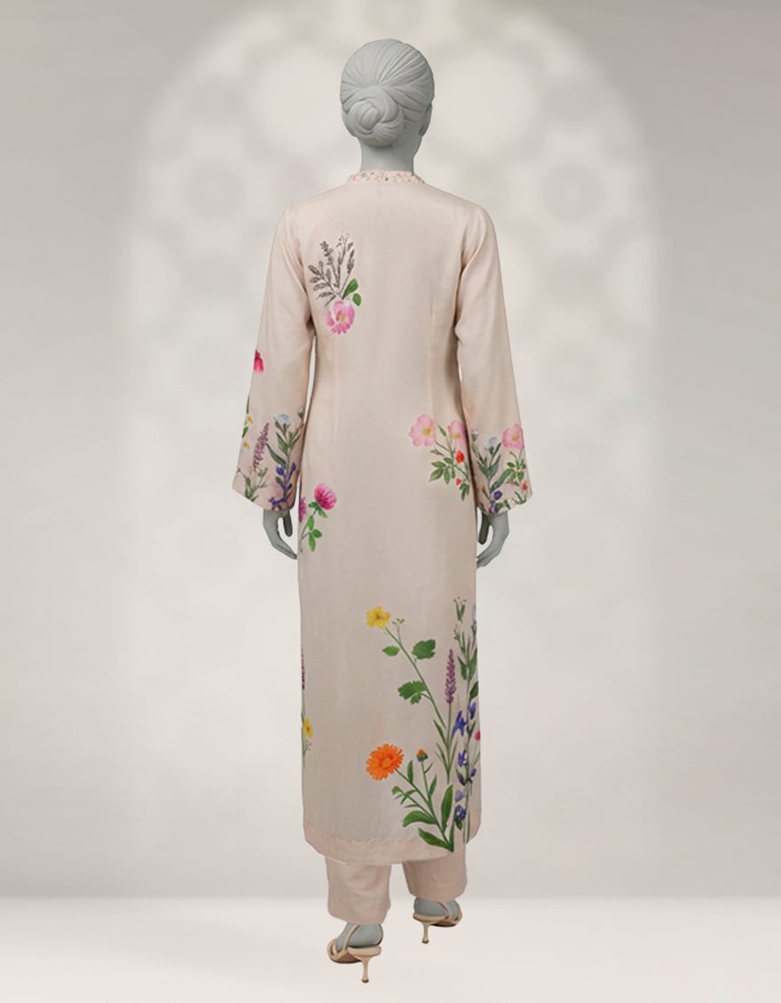 BEIGE GEORGETTE DIGITAL PRINTED CO-ORD SET