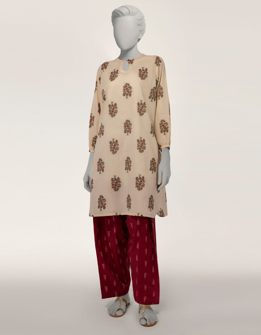 OFF WHITE LAWN PRINTED CO-ORD SET