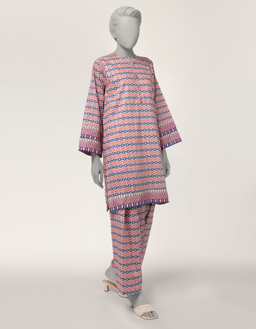 MULTICOLOR LAWN PRINTED CO-ORD SET