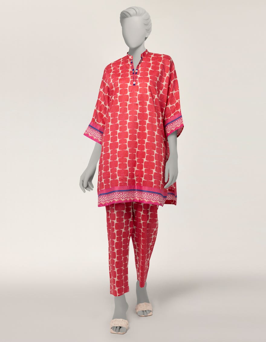 PINK LAWN PRINTED CO-ORD SET