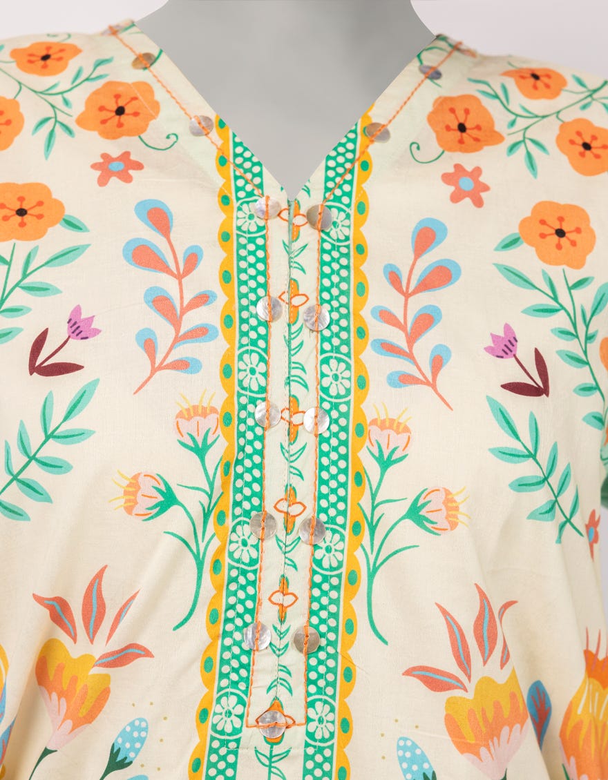 MULTICOLOR DOBBY DIGITAL PRINTED CO-ORD SET