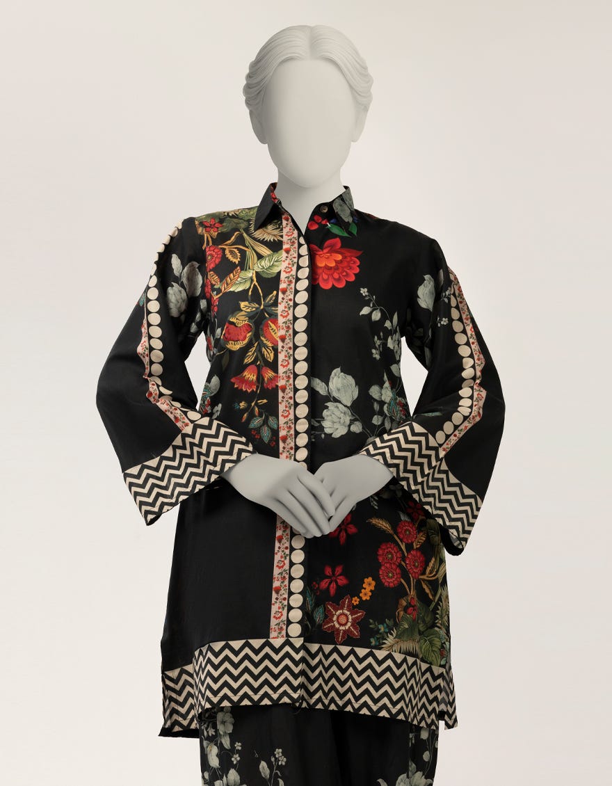BLACK LAWN DIGITAL PRINTED CO-ORD SET