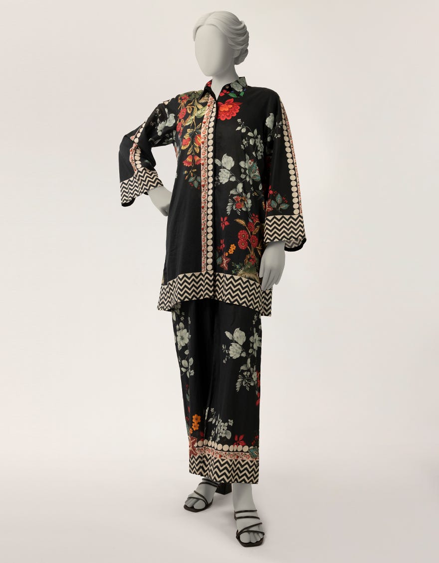 BLACK LAWN DIGITAL PRINTED CO-ORD SET