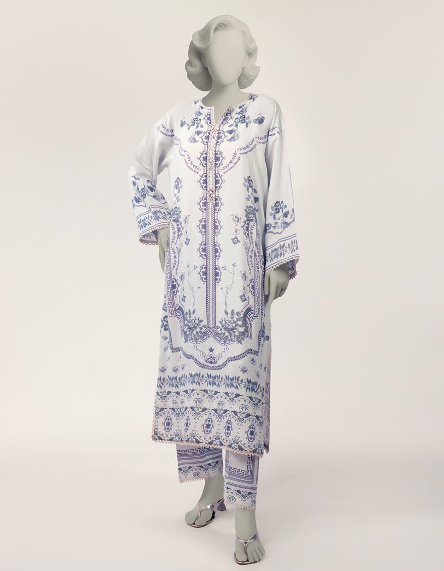 BLUE MAPLE SILK DIGITAL PRINTED CO-ORD SET